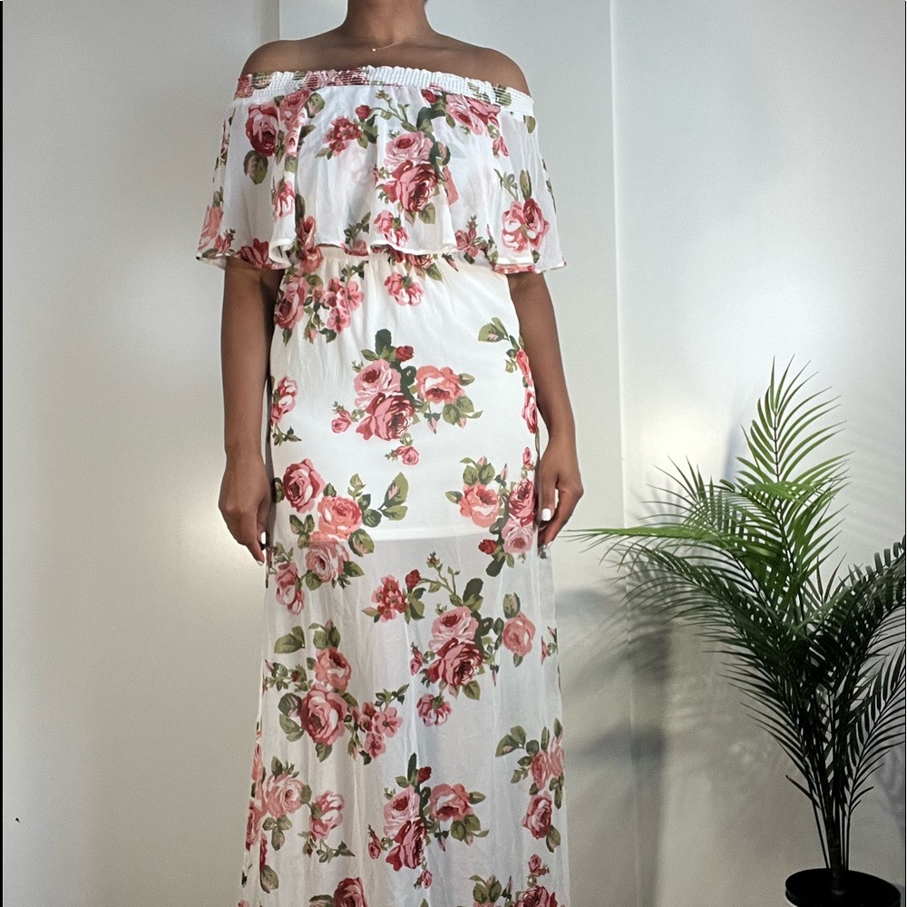 SHOW ME YOUR MUMU off shoulder side slits floral maxi dress - Picture 3 of 10